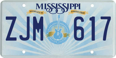 MS license plate ZJM617