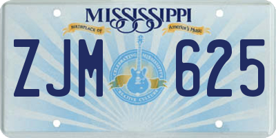 MS license plate ZJM625