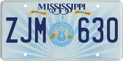 MS license plate ZJM630