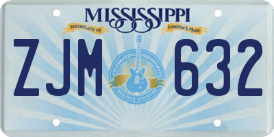 MS license plate ZJM632
