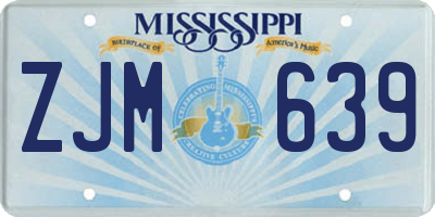 MS license plate ZJM639