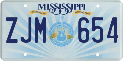 MS license plate ZJM654