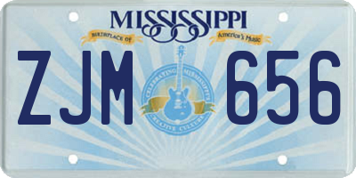 MS license plate ZJM656