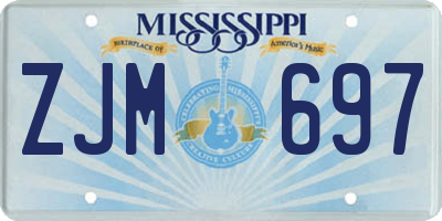 MS license plate ZJM697