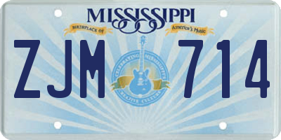 MS license plate ZJM714