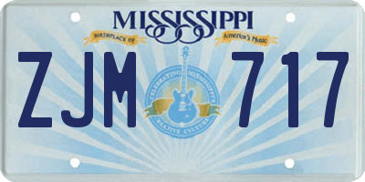 MS license plate ZJM717