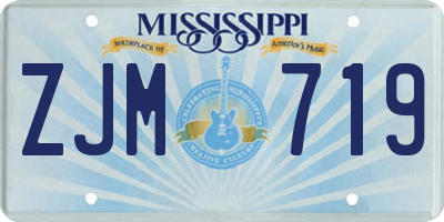 MS license plate ZJM719