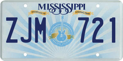 MS license plate ZJM721