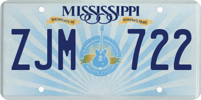 MS license plate ZJM722