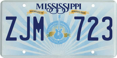 MS license plate ZJM723