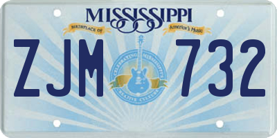 MS license plate ZJM732