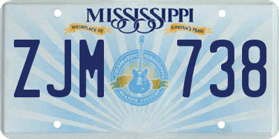 MS license plate ZJM738