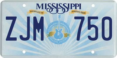 MS license plate ZJM750