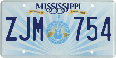 MS license plate ZJM754