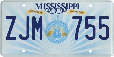 MS license plate ZJM755