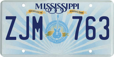 MS license plate ZJM763