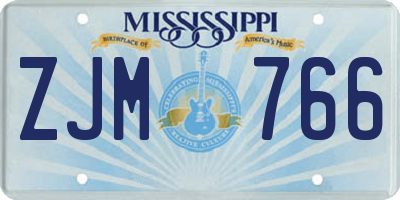 MS license plate ZJM766