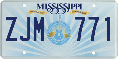 MS license plate ZJM771