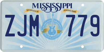 MS license plate ZJM779