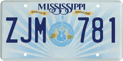 MS license plate ZJM781