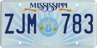 MS license plate ZJM783