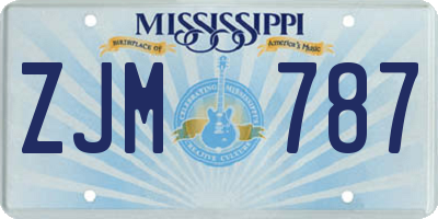 MS license plate ZJM787