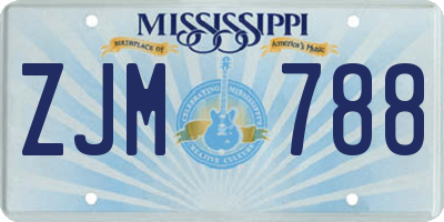 MS license plate ZJM788
