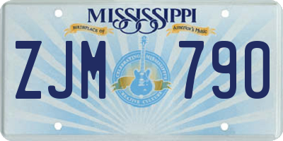 MS license plate ZJM790