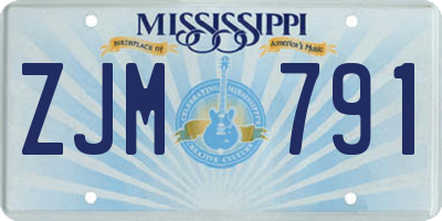 MS license plate ZJM791