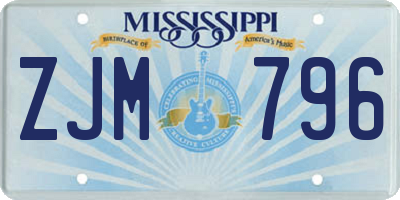MS license plate ZJM796