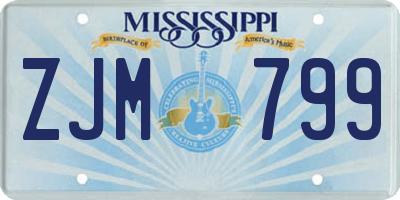 MS license plate ZJM799