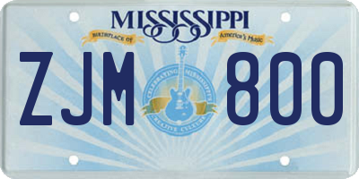 MS license plate ZJM800