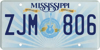 MS license plate ZJM806
