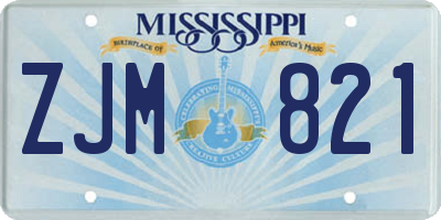 MS license plate ZJM821