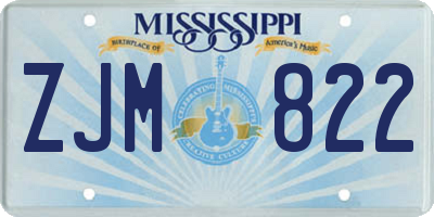 MS license plate ZJM822
