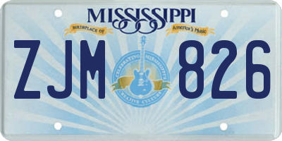 MS license plate ZJM826