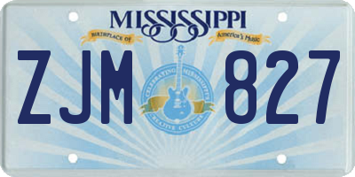 MS license plate ZJM827