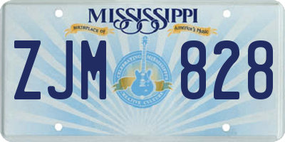 MS license plate ZJM828