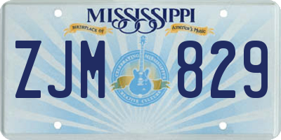 MS license plate ZJM829