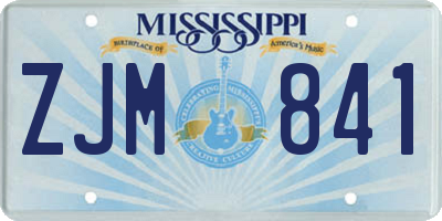 MS license plate ZJM841