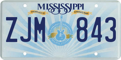 MS license plate ZJM843