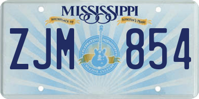 MS license plate ZJM854