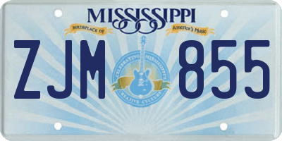 MS license plate ZJM855