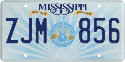 MS license plate ZJM856