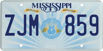 MS license plate ZJM859