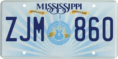 MS license plate ZJM860