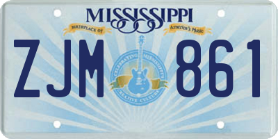 MS license plate ZJM861
