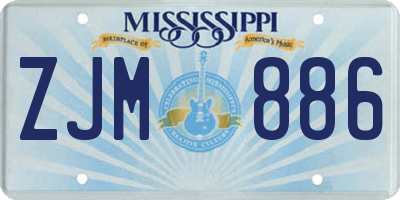 MS license plate ZJM886