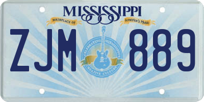 MS license plate ZJM889