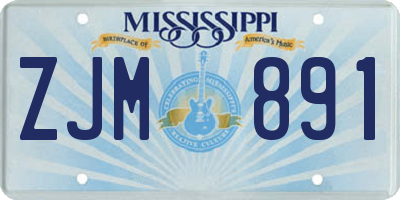 MS license plate ZJM891